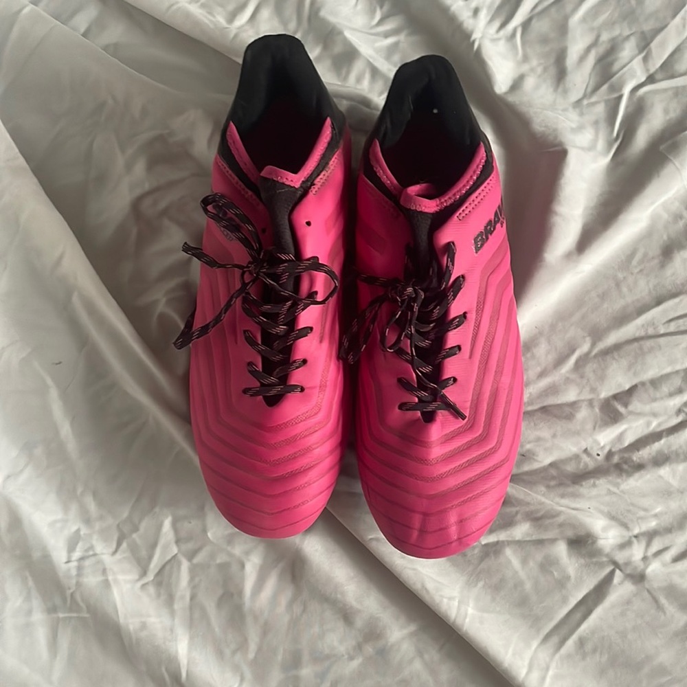 Pink soccer cleats